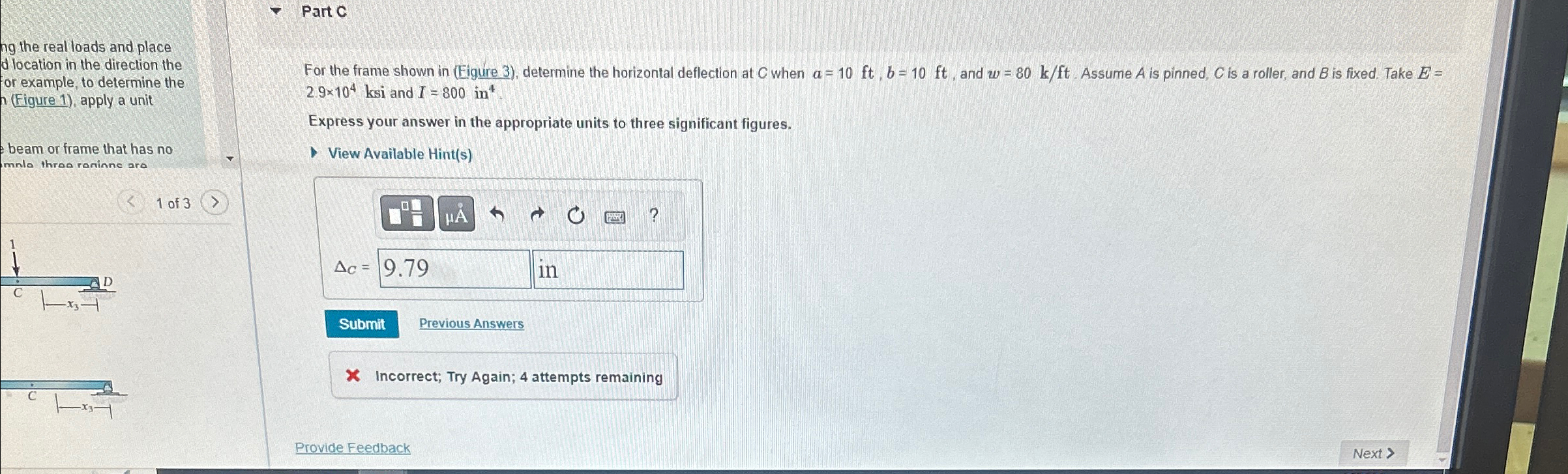Part C ing the real loads and place d location in