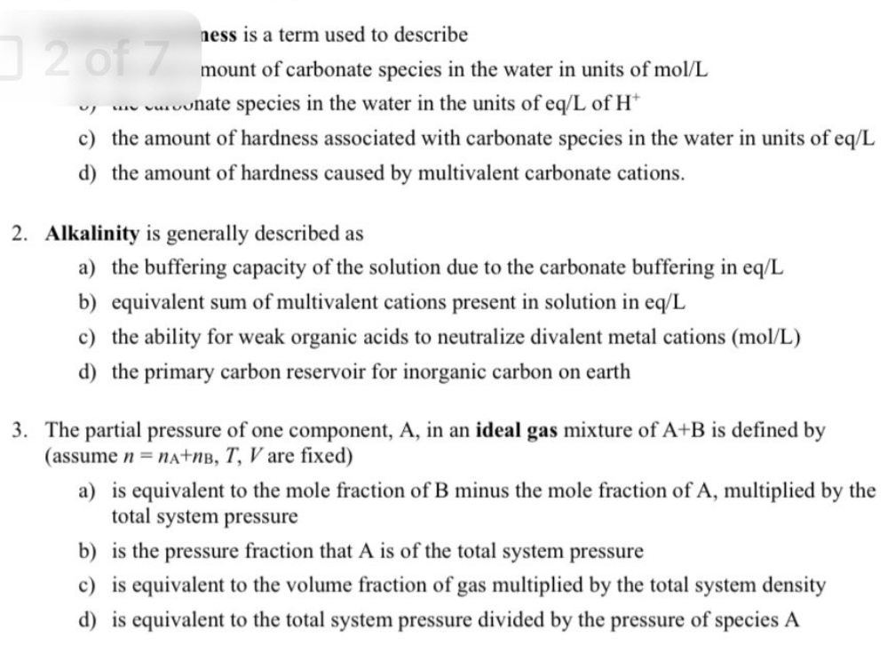 Water Hardness is a term used to describe mount