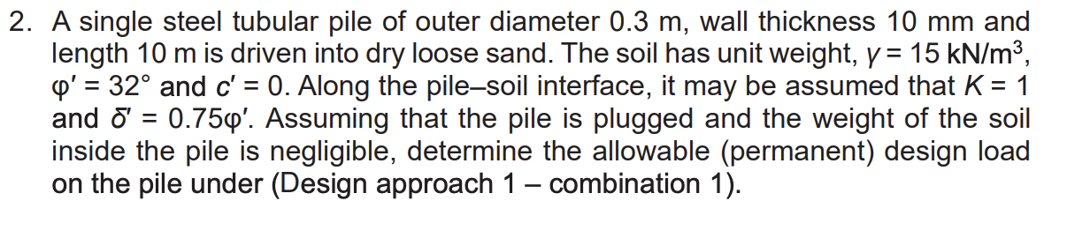 A concrete strip footing 0 . 7 m thick is to be
