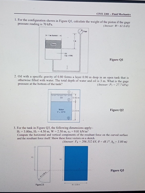 For the configuration shown in Figure Q 1 ,