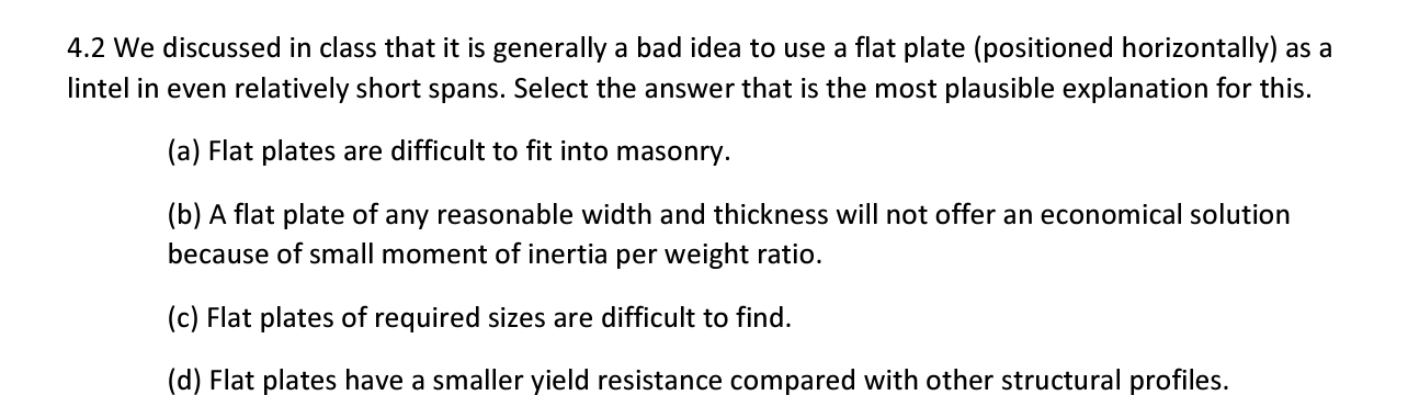 4 . 2 We discussed in class that it is generally