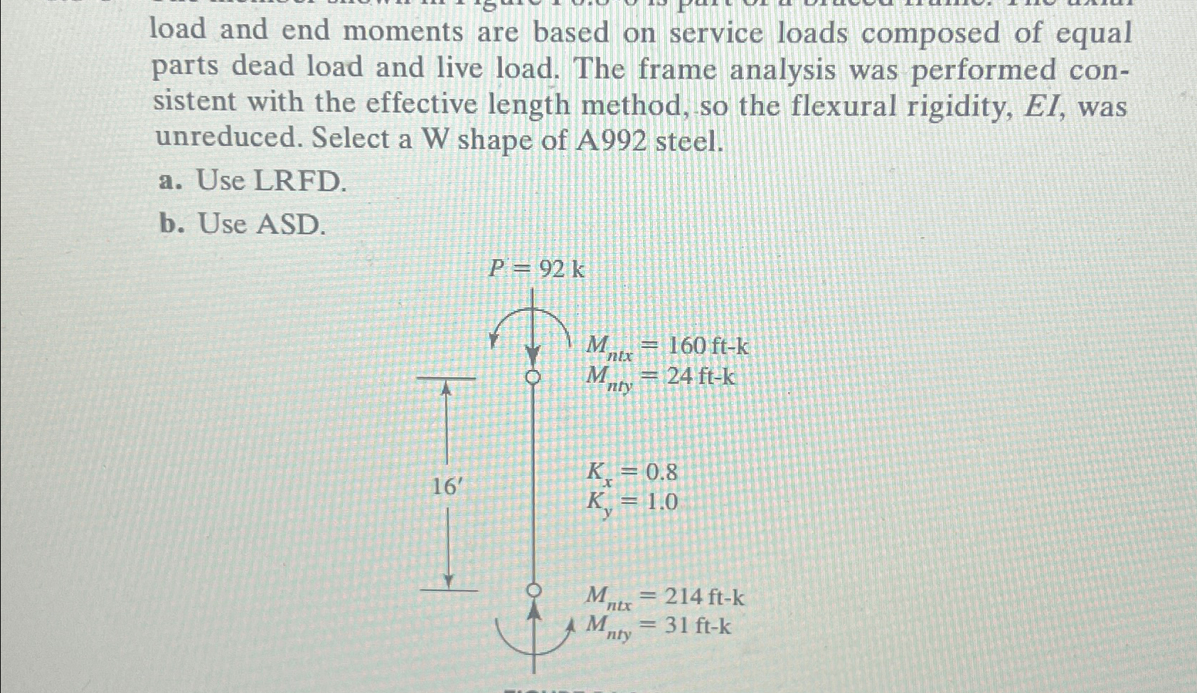 load and end moments are based on service loads