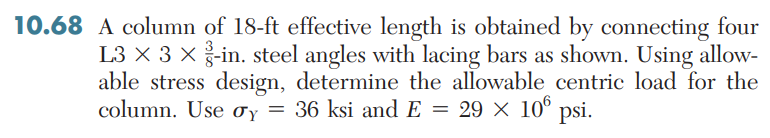 1 0 . 6 8 A column of 1 8 - ft effective length