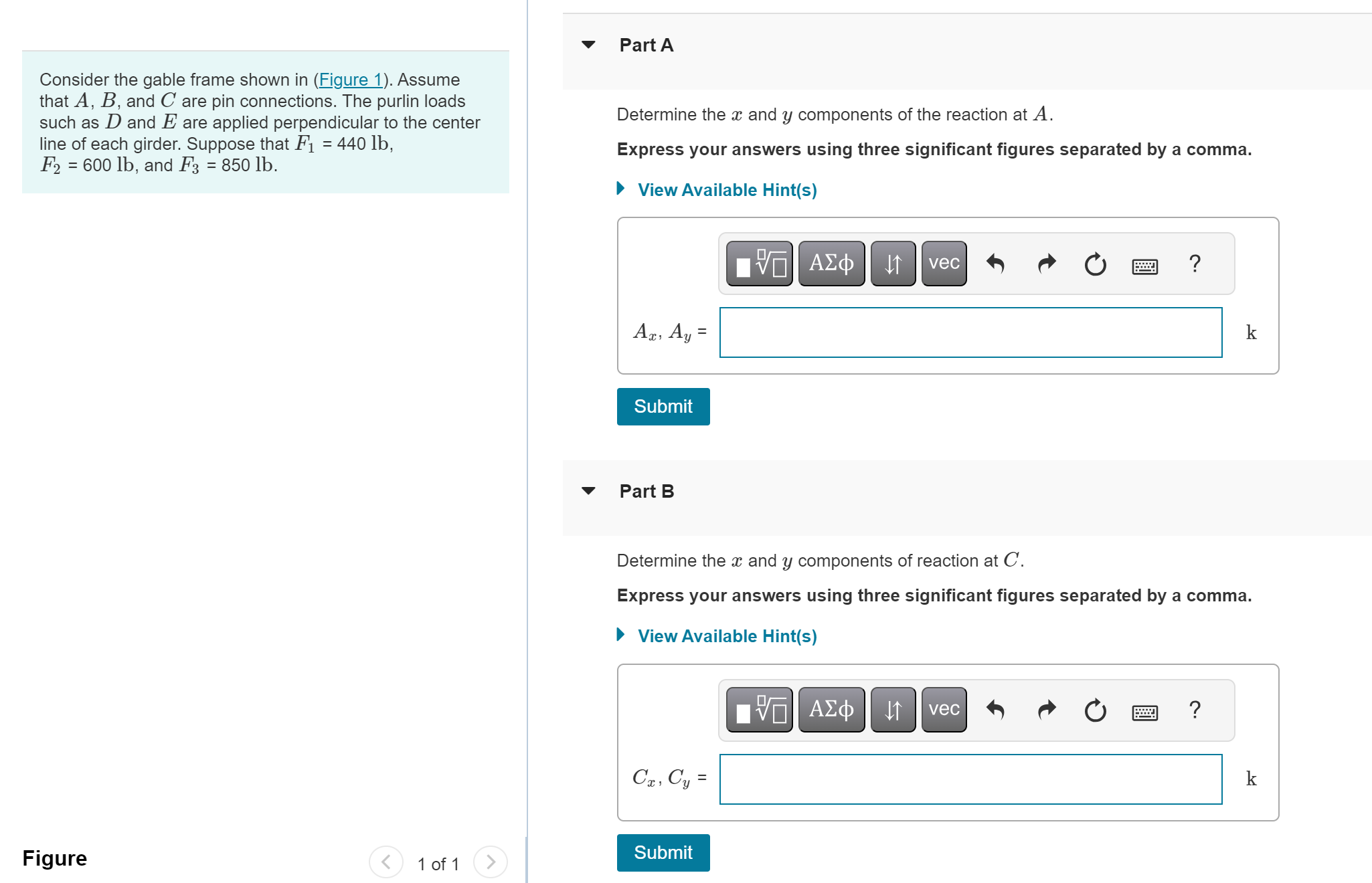 Figure 1 of 1 Consider the gable frame shown in (