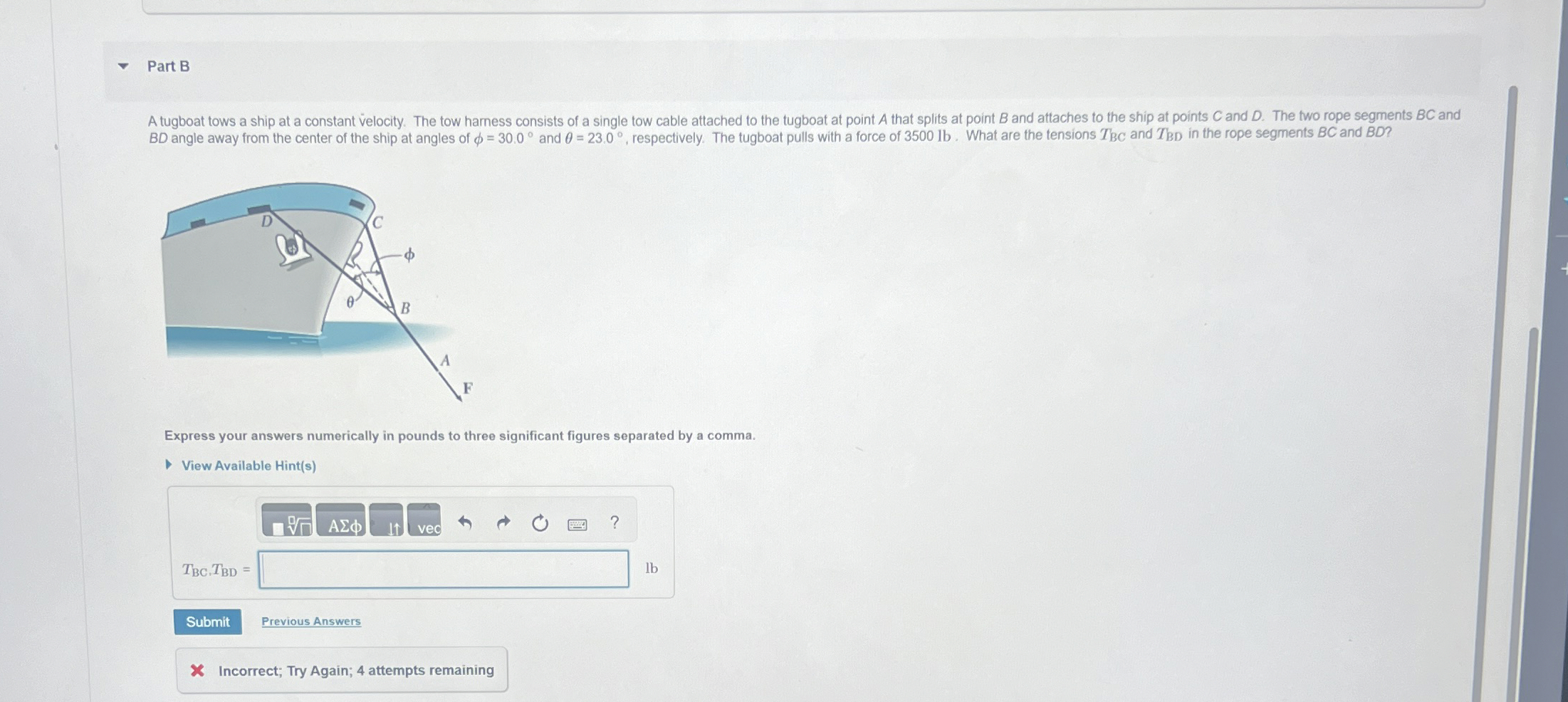 Part B BD angle away from the center of the ship