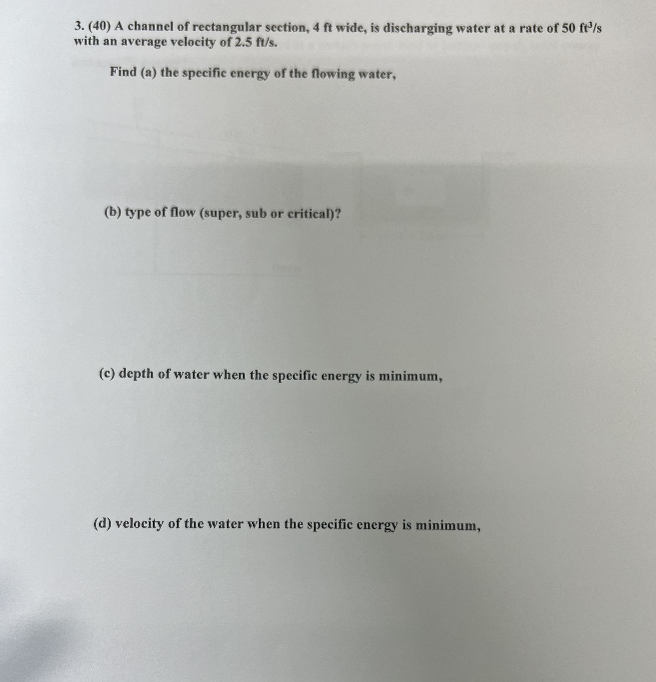 ( 4 0 ) A channel of rectangular section, 4 f t