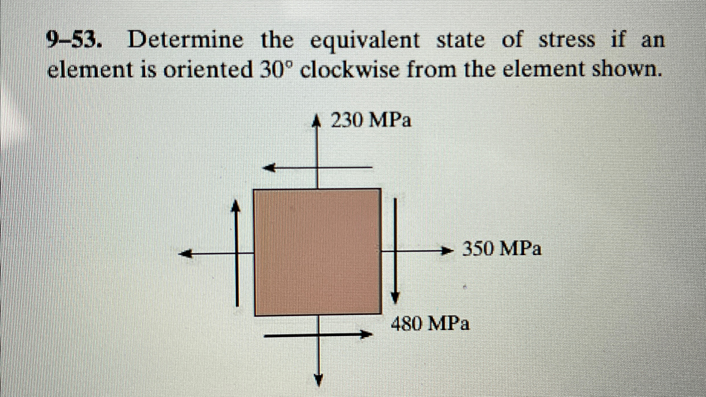 9 - 5 3 . Determine the equivalent state of