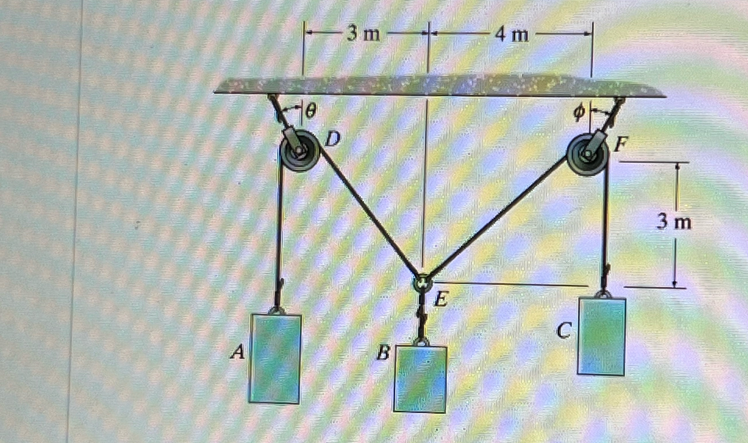 In ( Figure 1 ) , the mass of the block at A is 2