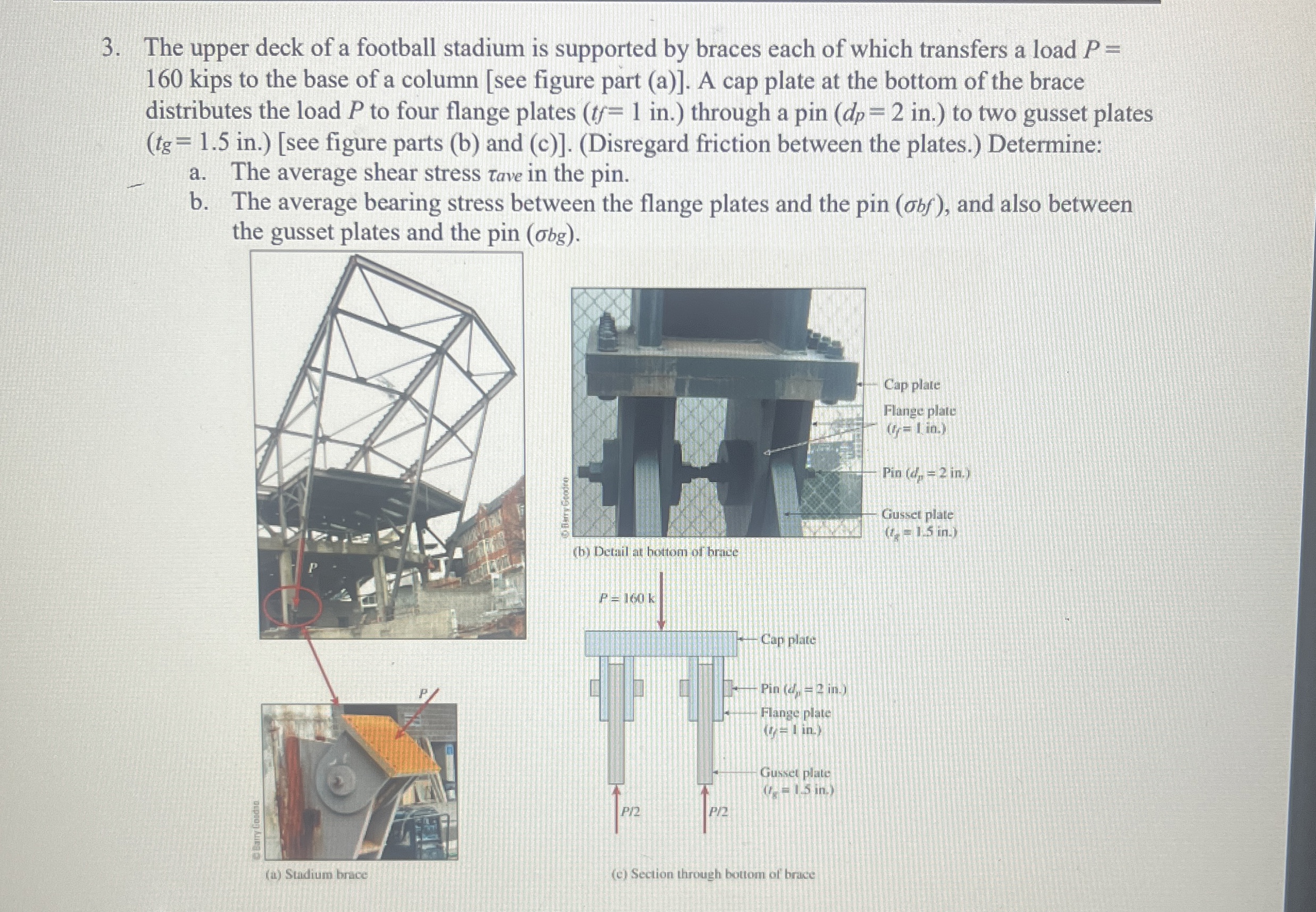 The upper deck of a football stadium is supported