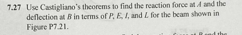 7 . 2 7 Use Castigliano's theorems to find the