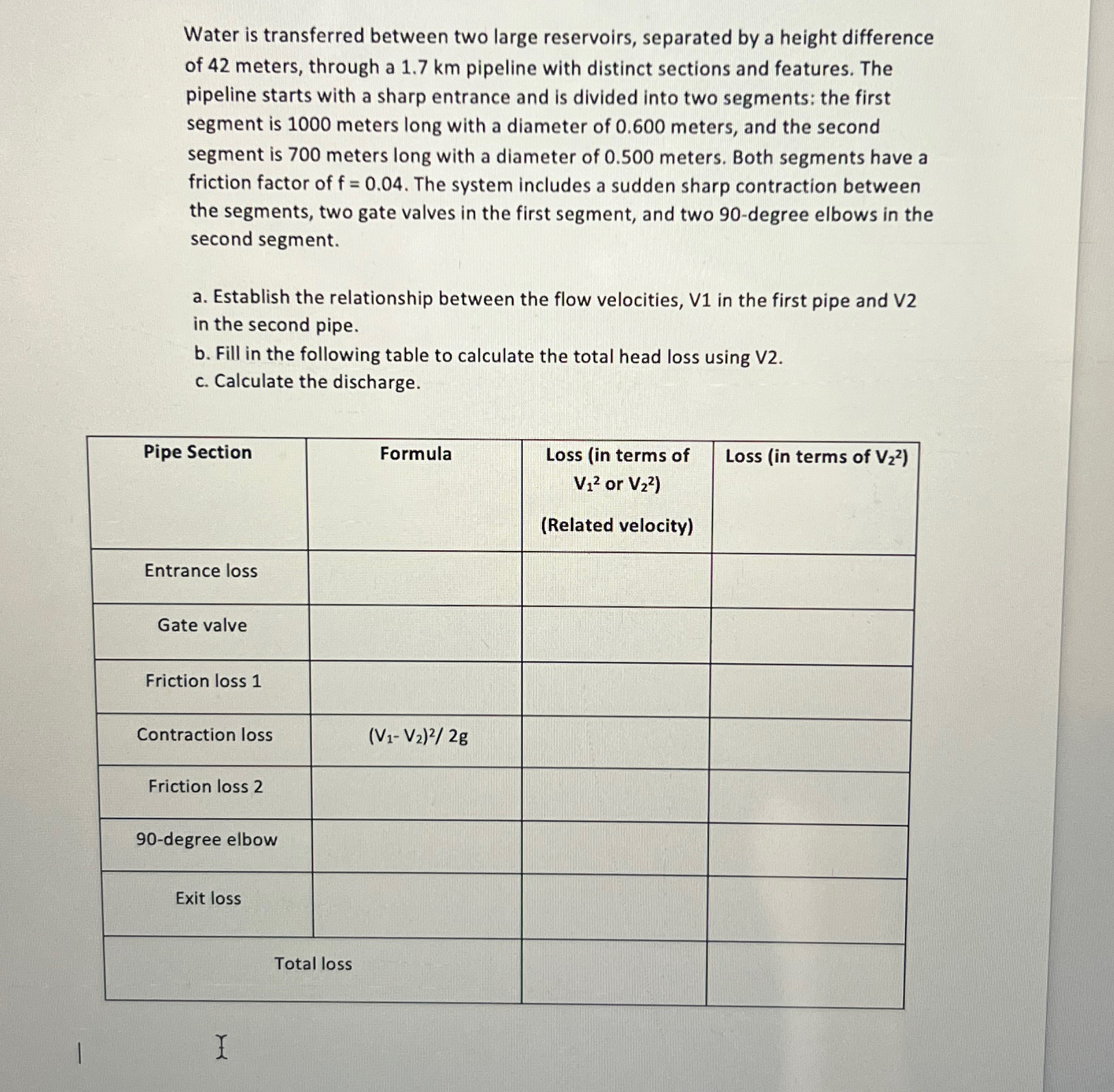 Water is transferred between two large