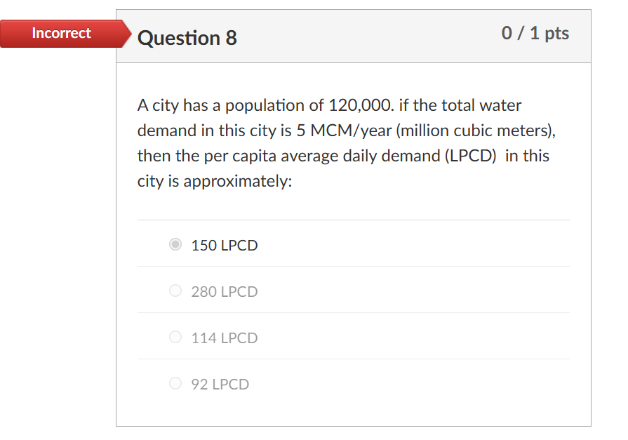 Question 8 A city has a population of 1 2 0 , 0 0