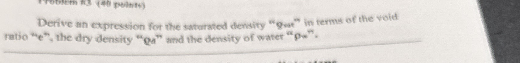 Derive an expression for the saturated density