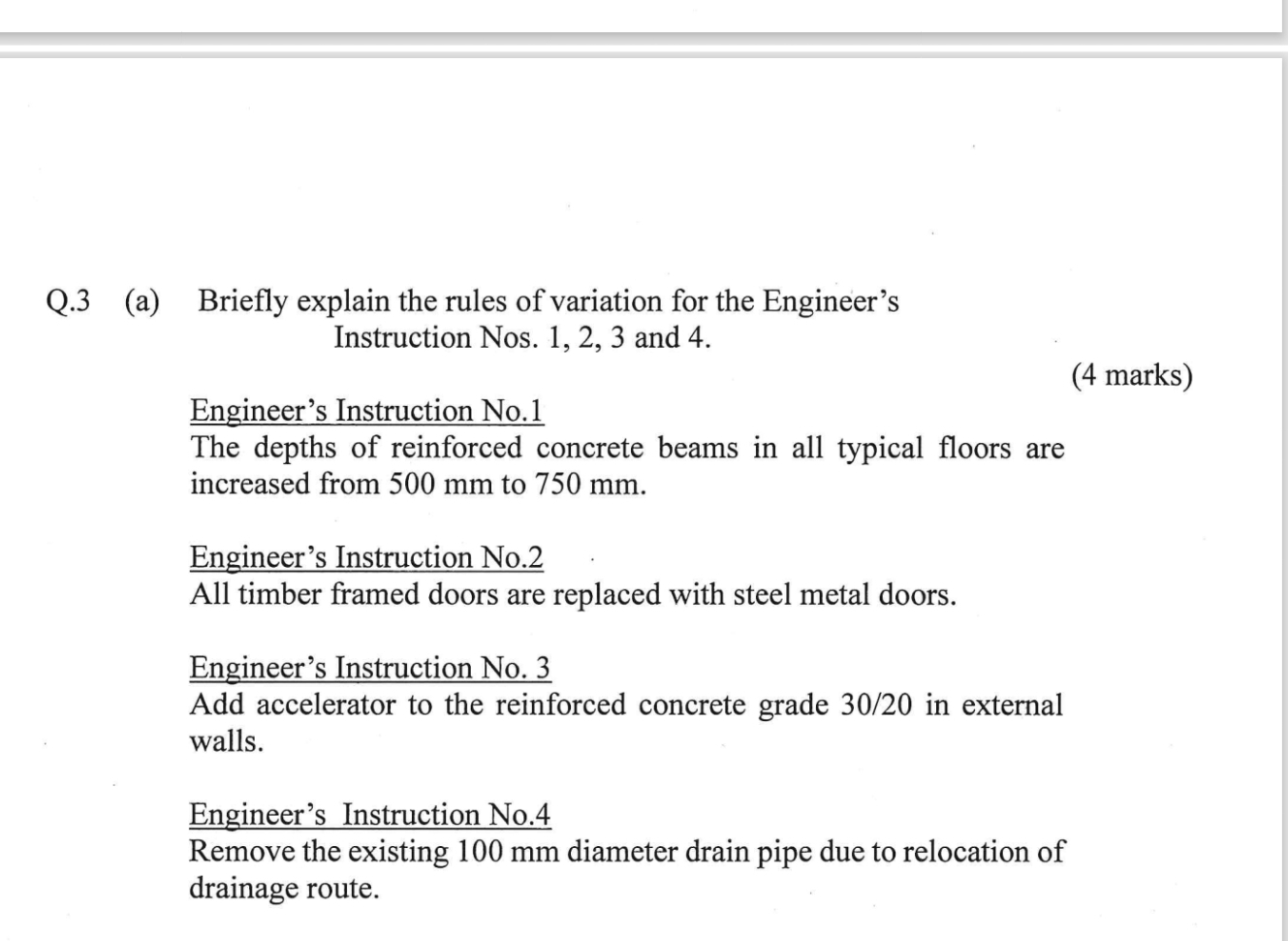 Q . 3 ( a ) Briefly explain the rules of