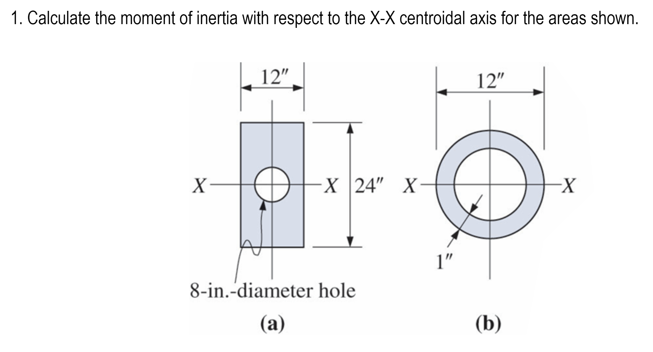 Calculate the moment of inertia with respect to