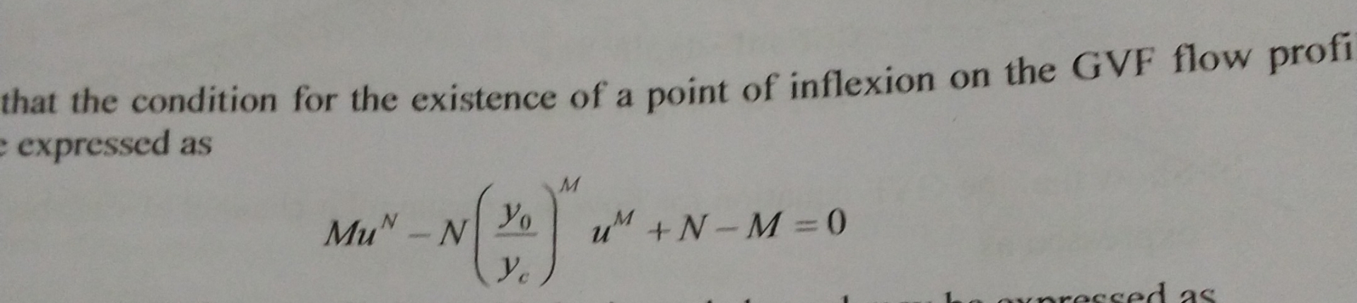 that the condition for the existence of a point
