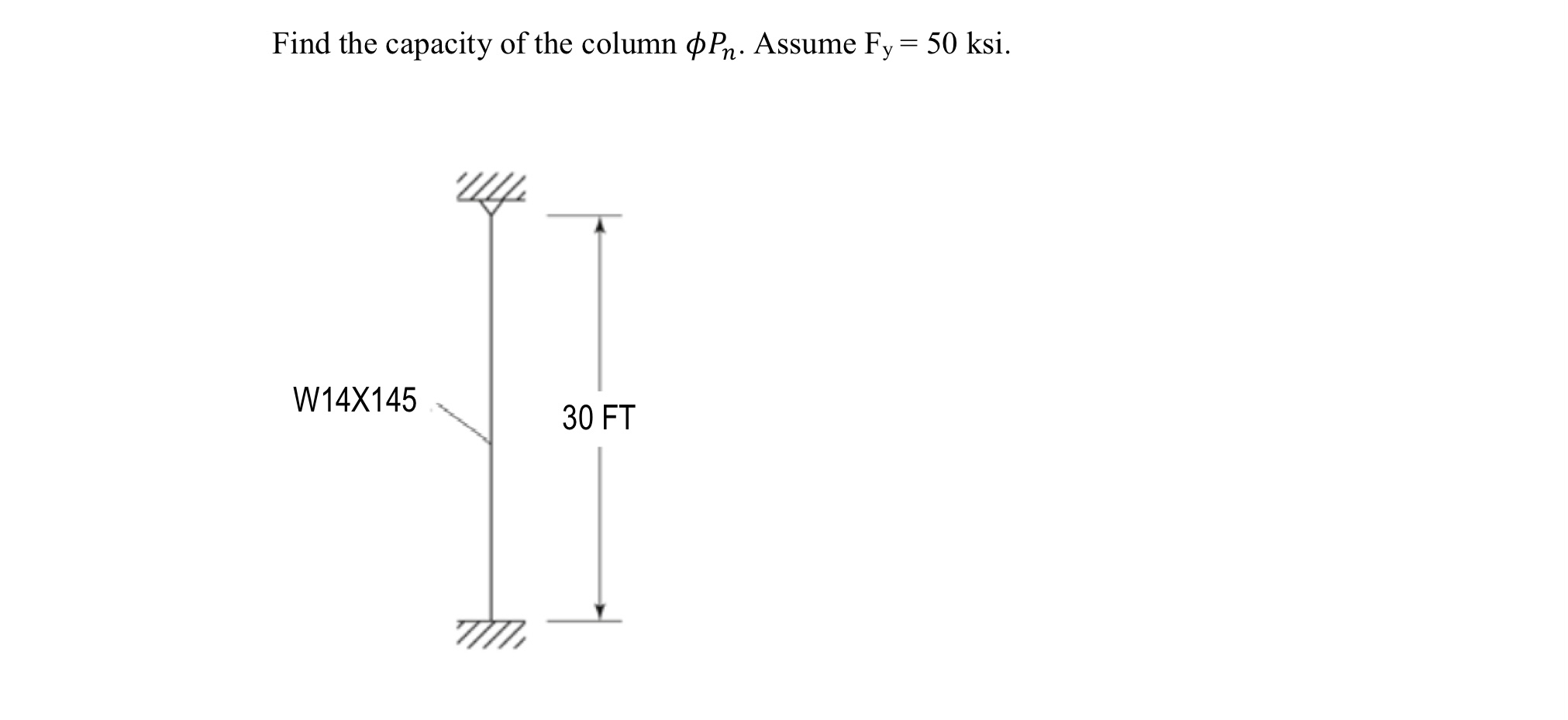 Find the capacity of the column P n . Assume F y