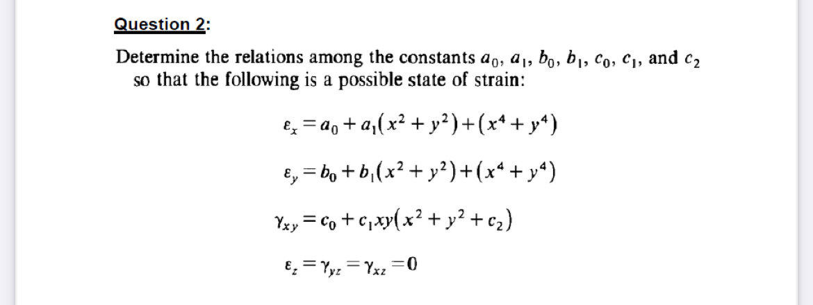 Question 2 : Determine the relations among the
