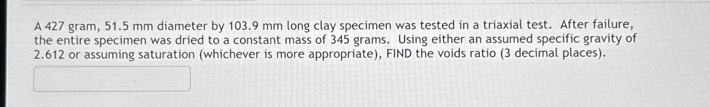 A 4 2 7 gram, 5 1 . 5 m m diameter by 1 0 3 . 9 m
