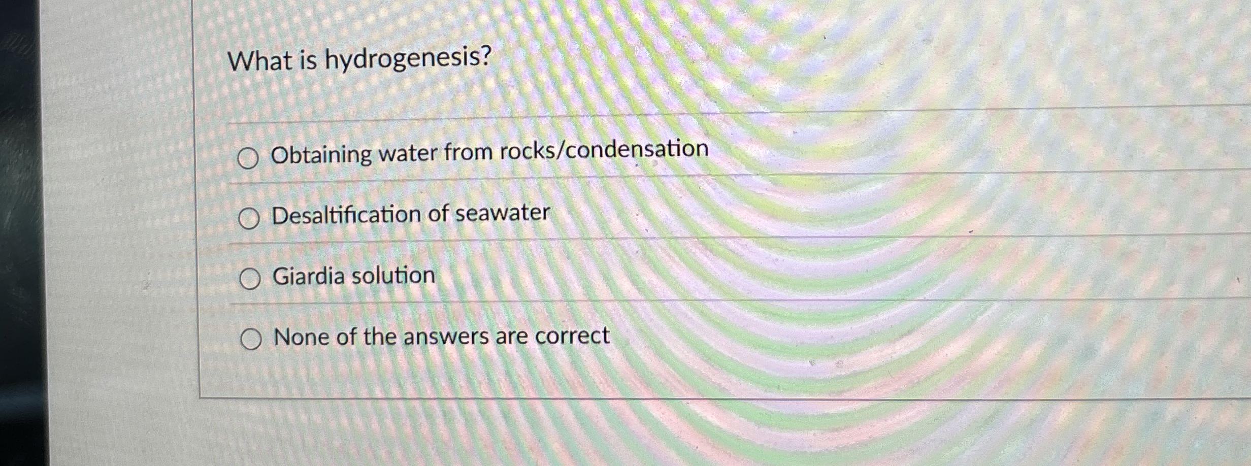 What is hydrogenesis? Obtaining water from rocks