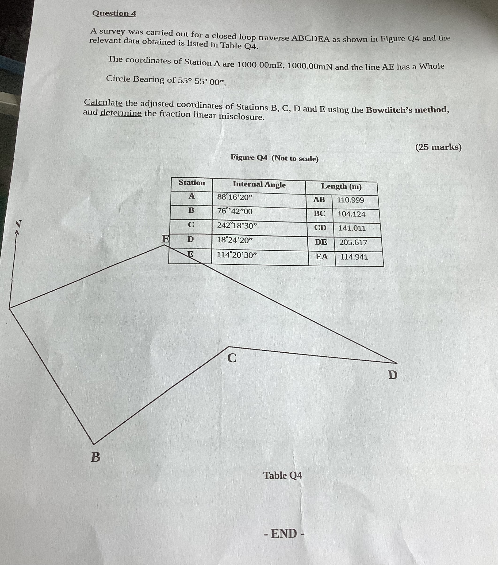 Question 4 A survey was carried out for a closed
