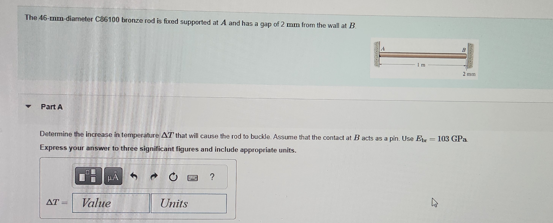 The 4 6 - mm - diameter C 8 6 1 0 0 bronze rod is