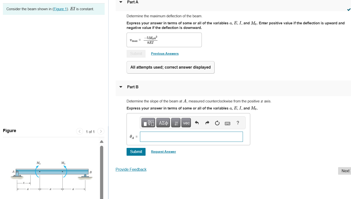 Consider the beam shown in ( Figure 1 ) . E I is