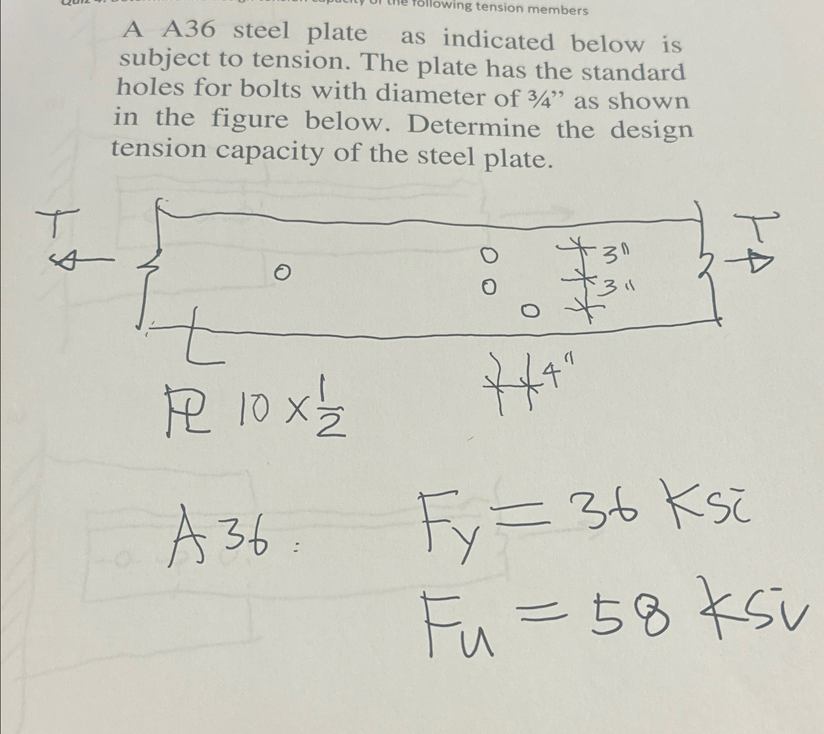 A A 3 6 steel plate as indicated below is subject
