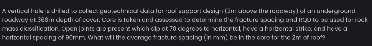A vertical hole is drilled to collect