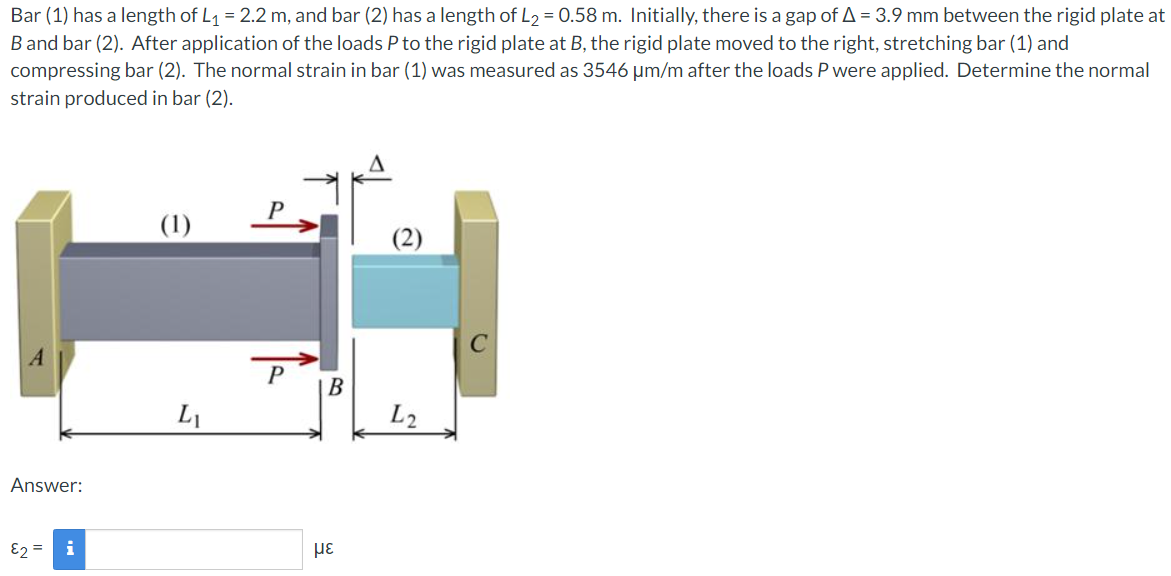Bar ( 1 ) has a length of L 1 = 2 . 2 m , and bar