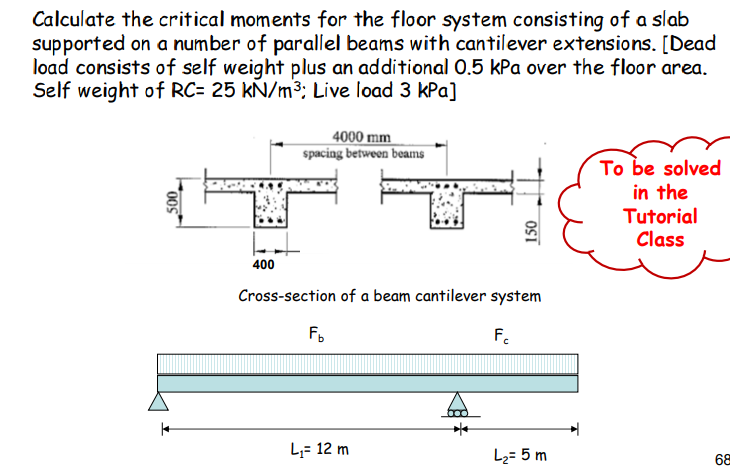 Calculate the critical moments for the floor