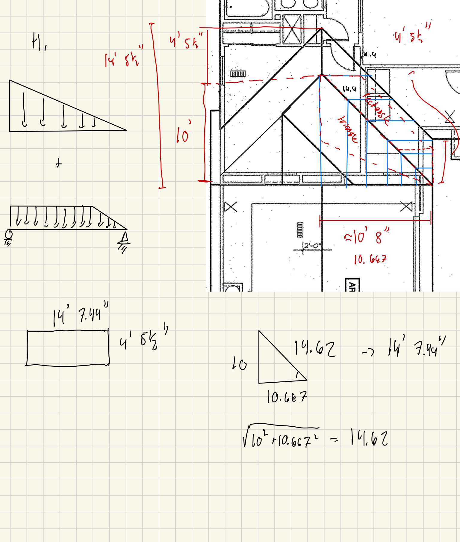 What is the tribuary area / width for the section