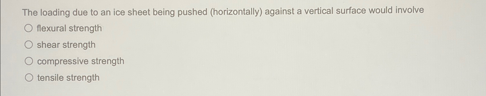 The loading due to an ice sheet being pushed (