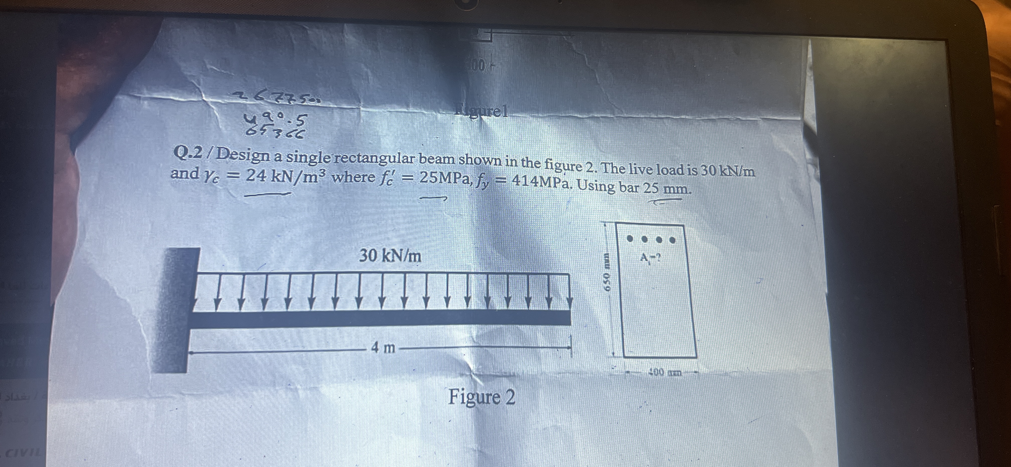 4 0 . 5 0 . 5 Q . 2 / Design a single rectangular