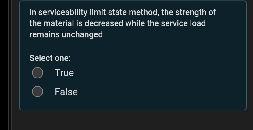 in serviceability limit state method, the