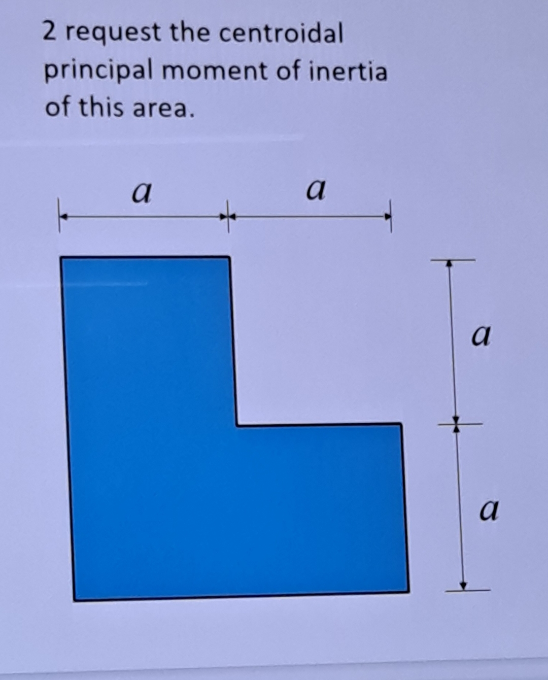 2 Find the principal moment of inertia of the