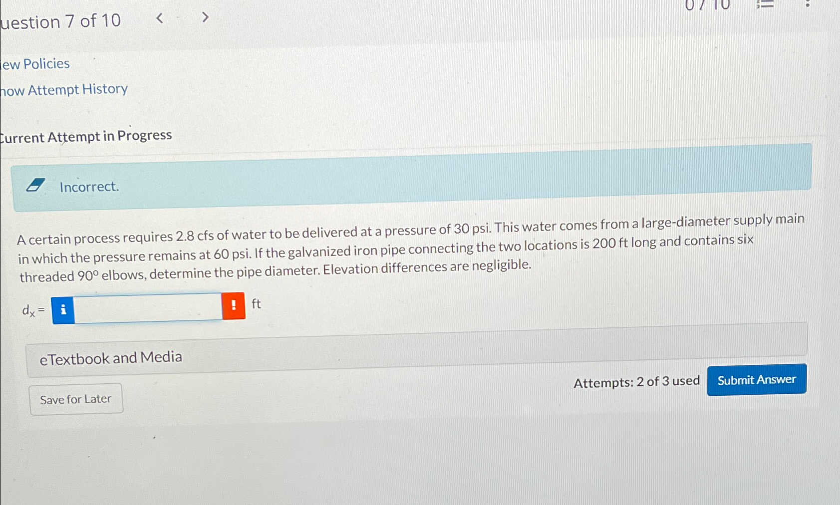uestion 7 of 1 0 ew Policies how Attempt History