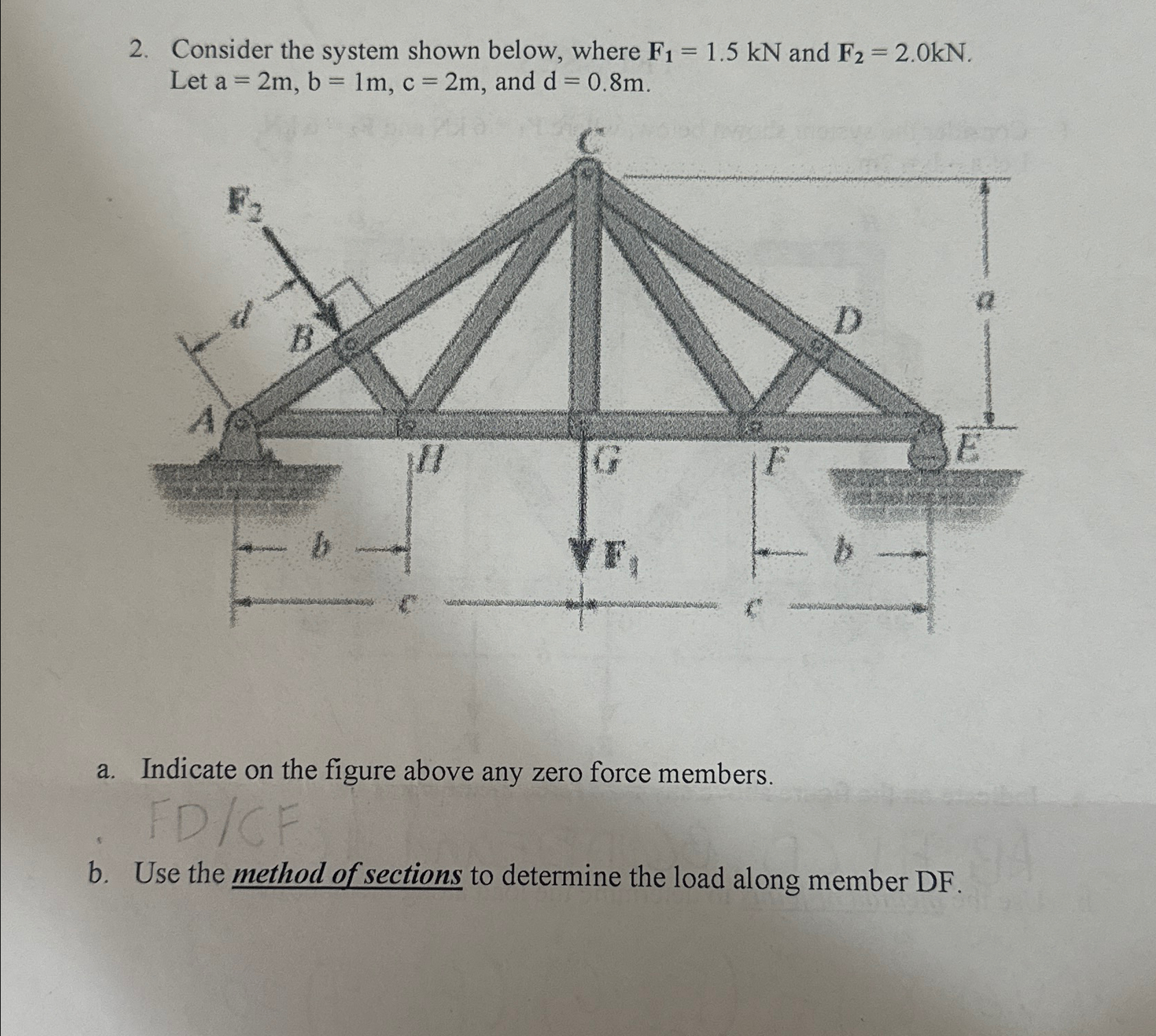 Let a = 2 m , b = 1 m , c = 2 m , and d = 0 . 8 m