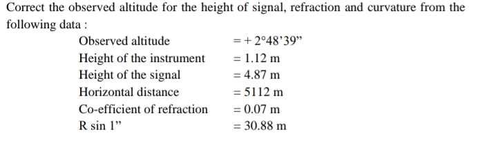 Correct the observed altitude for the height of