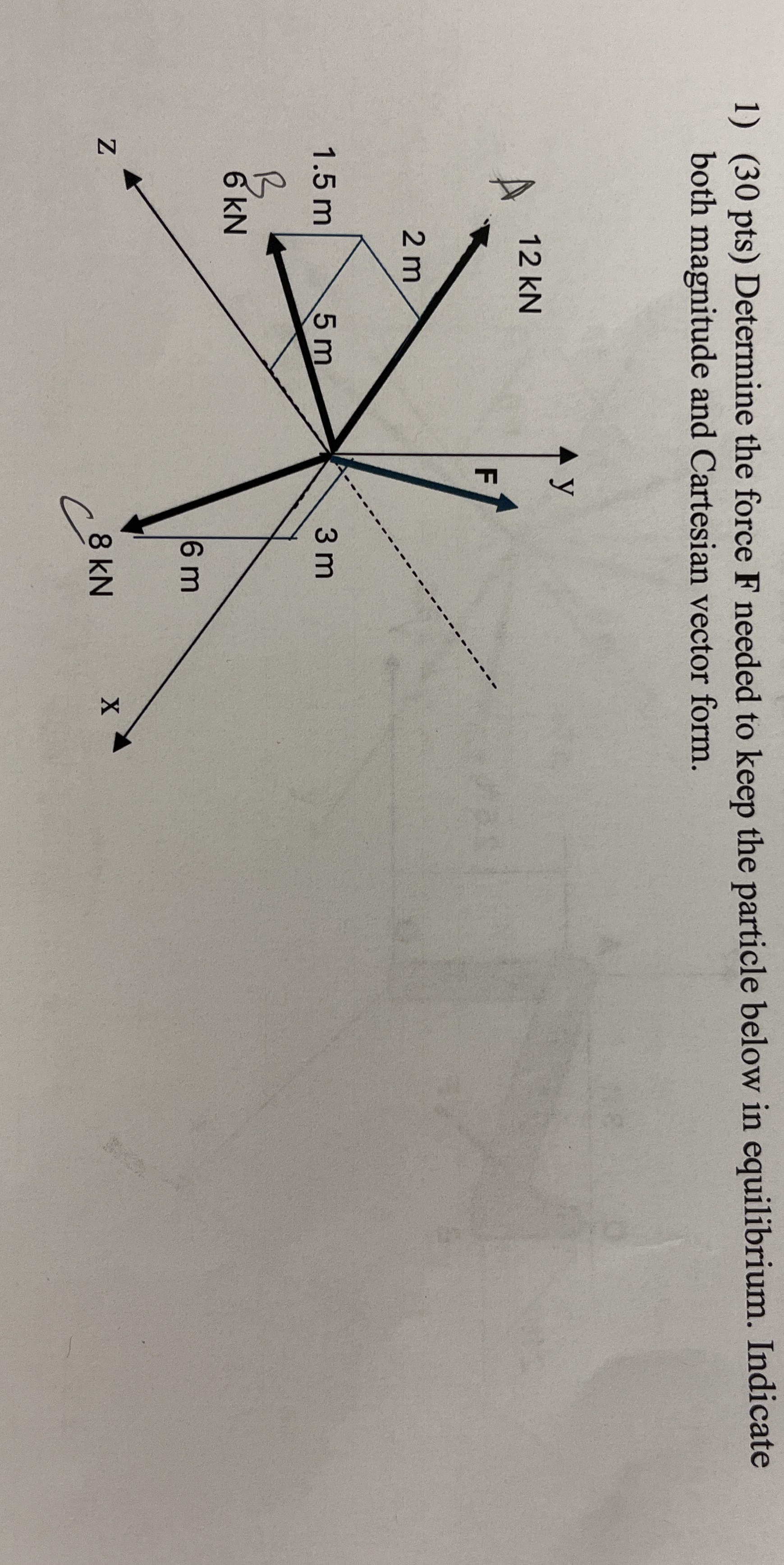 ( 3 0 pts ) Determine the force F needed to keep