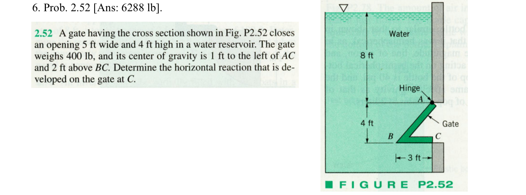Prob. 2 . 5 2 [ Ans: 6 2 8 8 lb ] . 2 . 5 2 A