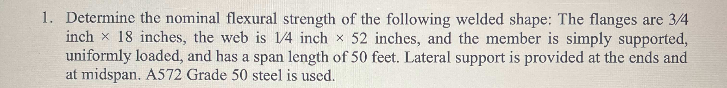 Determine the nominal flexural strength of the