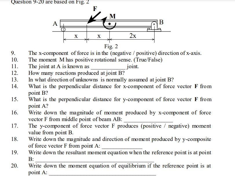The x - component of force is in the ( negative /