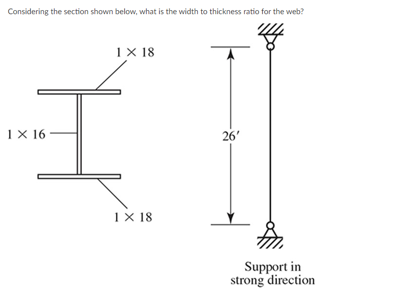 Considering the section shown below, what is the
