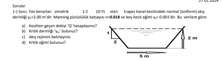 Sorular 1 - ) Soru: Yan kenarlar simetrik 1 : 2 (