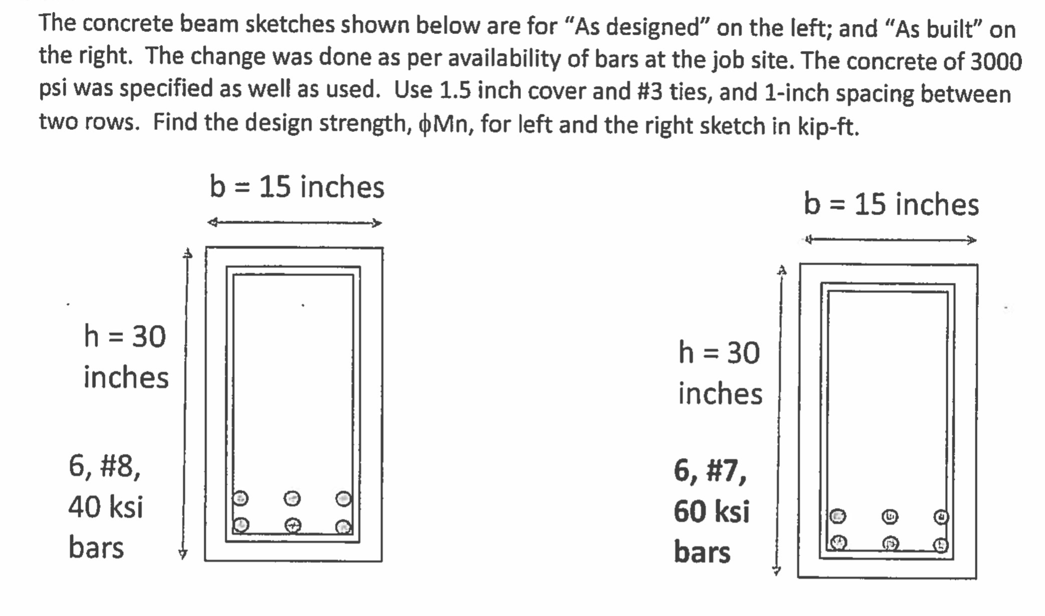 The concrete beam sketches shown below are for "