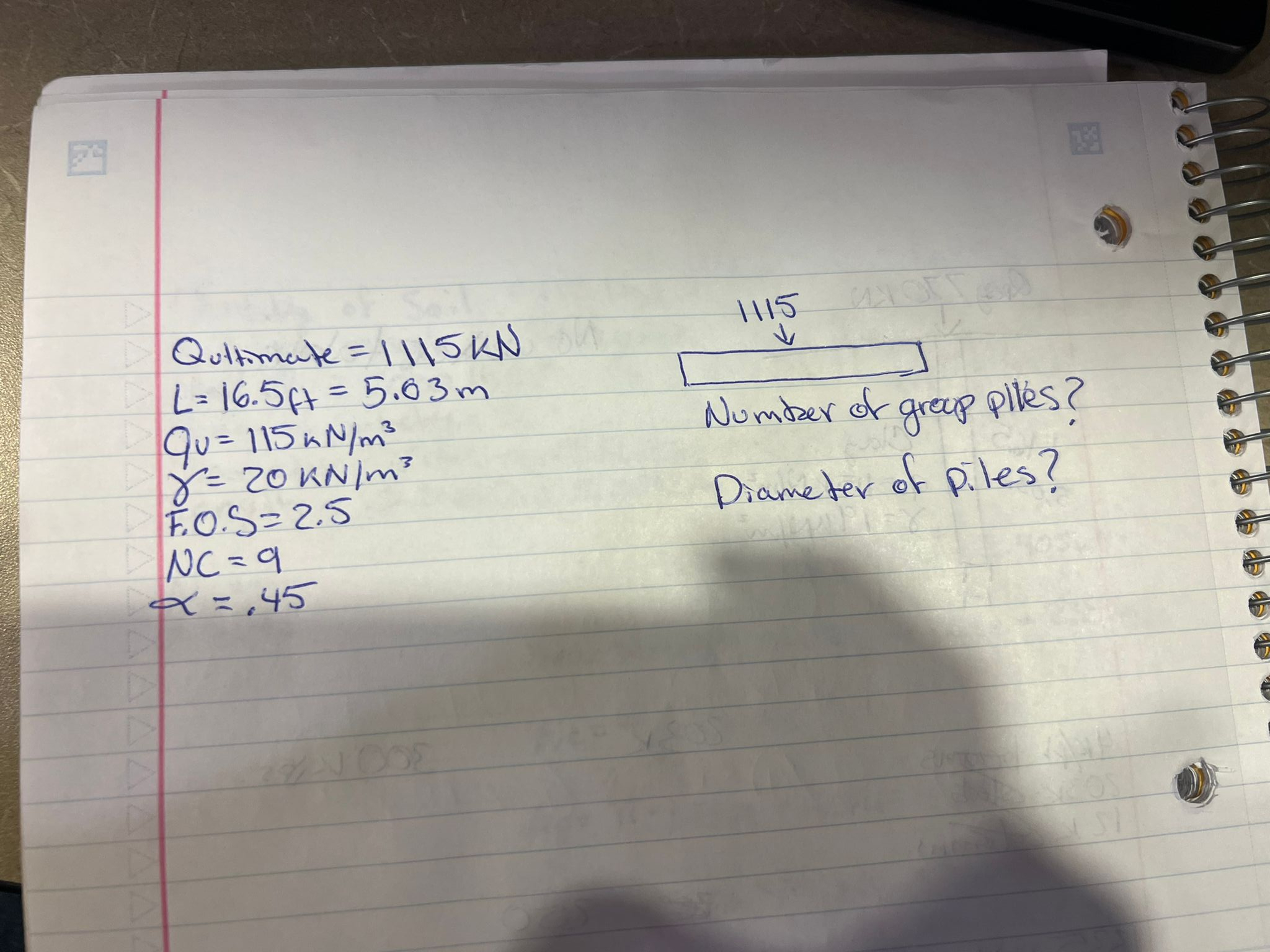 Qultimate = 1 1 1 5 k N L = 1 6 . 5 f t = 5 . 6 3