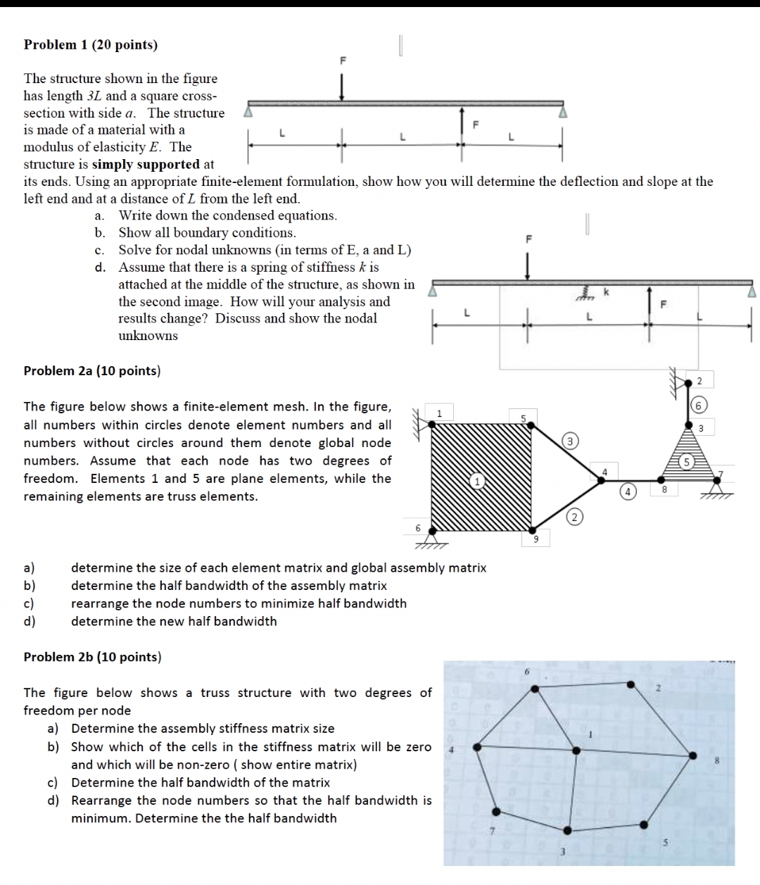 Problem 1 ( 2 0 points ) The structure shown in