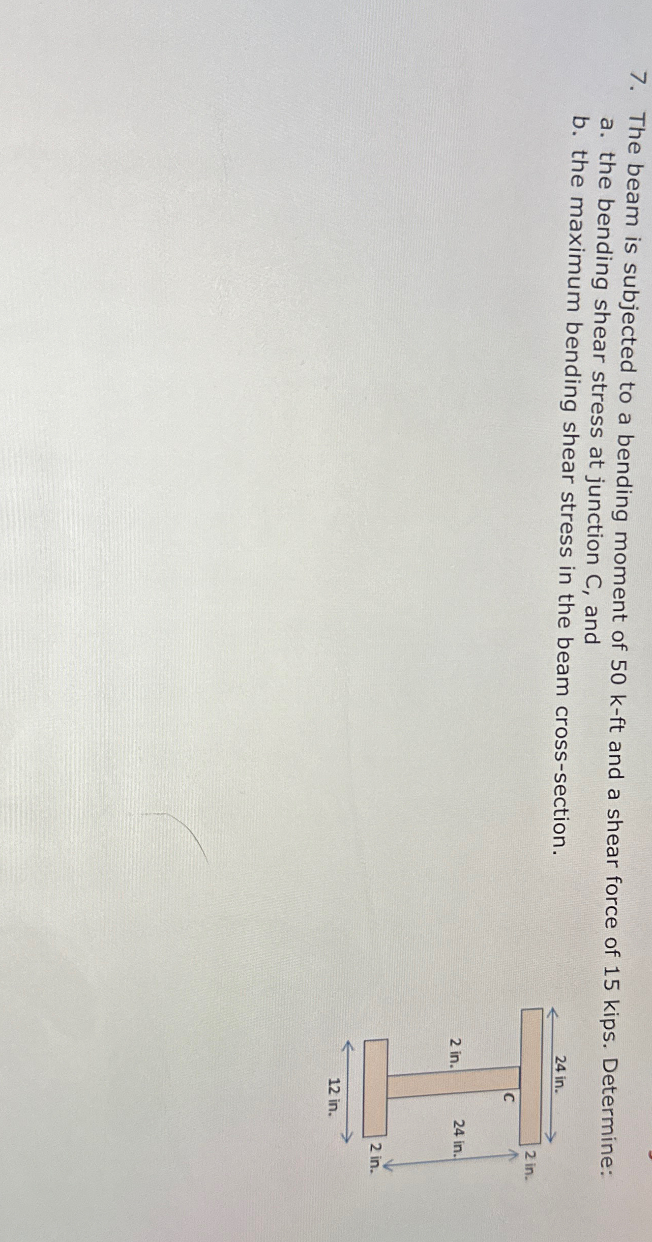 The beam is subjected to a bending moment of 5 0