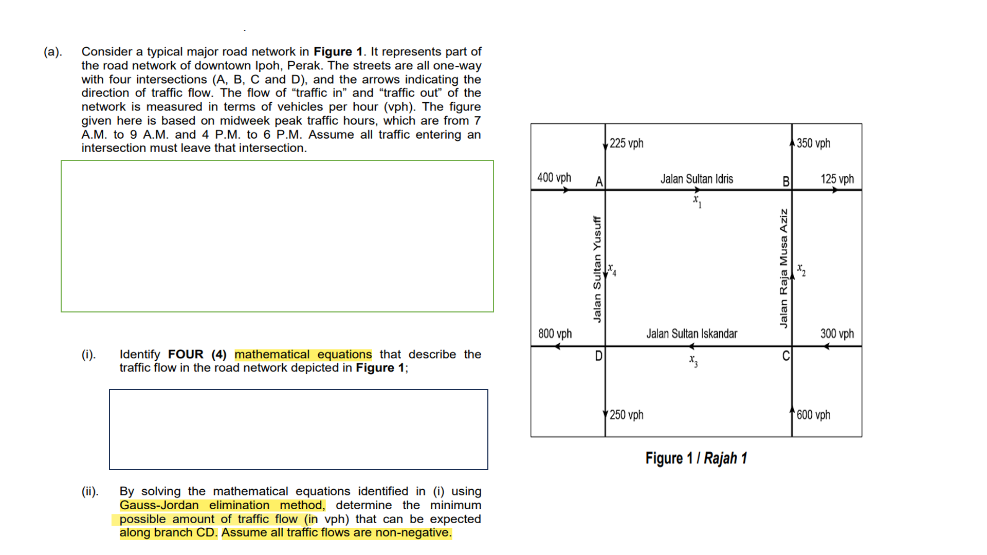 ( a ) . Consider a typical major road network in